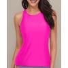 imageHolipick High Neck Tankini Top Bathing Suit Tops for Women Tummy Control Tank Tops SwimsuitsHot Pink