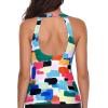 imageHolipick High Neck Tankini Top Bathing Suit Tops for Women Tummy Control Tank Tops SwimsuitsMulticoloured