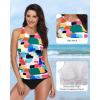 imageHolipick High Neck Tankini Top Bathing Suit Tops for Women Tummy Control Tank Tops SwimsuitsMulticoloured