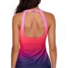 imageHolipick High Neck Tankini Top Bathing Suit Tops for Women Tummy Control Tank Tops SwimsuitsPink Gradient