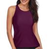 imageHolipick High Neck Tankini Top Bathing Suit Tops for Women Tummy Control Tank Tops SwimsuitsPurple