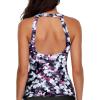 imageHolipick High Neck Tankini Top Bathing Suit Tops for Women Tummy Control Tank Tops SwimsuitsPurple Floral