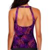 imageHolipick High Neck Tankini Top Bathing Suit Tops for Women Tummy Control Tank Tops SwimsuitsPurple Leaf