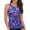 imageHolipick High Neck Tankini Top Bathing Suit Tops for Women Tummy Control Tank Tops SwimsuitsPurple Paisley