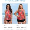 imageHolipick High Neck Tankini Top Bathing Suit Tops for Women Tummy Control Tank Tops SwimsuitsRedBlackWhite