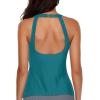imageHolipick High Neck Tankini Top Bathing Suit Tops for Women Tummy Control Tank Tops SwimsuitsTeal