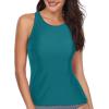 imageHolipick High Neck Tankini Top Bathing Suit Tops for Women Tummy Control Tank Tops SwimsuitsTeal