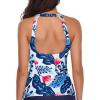 imageHolipick High Neck Tankini Top Bathing Suit Tops for Women Tummy Control Tank Tops SwimsuitsWhite Blue Floral