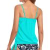 imageHolipick Strapless Tankini Tops for Women Swimwear Top ONLY Bandeau Bathing Suit Blouson Swimsuit No BottomAqua