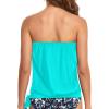 imageHolipick Strapless Tankini Tops for Women Swimwear Top ONLY Bandeau Bathing Suit Blouson Swimsuit No BottomAqua