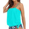 imageHolipick Strapless Tankini Tops for Women Swimwear Top ONLY Bandeau Bathing Suit Blouson Swimsuit No BottomAqua