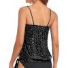 imageHolipick Strapless Tankini Tops for Women Swimwear Top ONLY Bandeau Bathing Suit Blouson Swimsuit No BottomBlack Dot