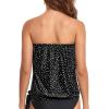imageHolipick Strapless Tankini Tops for Women Swimwear Top ONLY Bandeau Bathing Suit Blouson Swimsuit No BottomBlack Dot