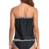 imageHolipick Strapless Tankini Tops for Women Swimwear Top ONLY Bandeau Bathing Suit Blouson Swimsuit No BottomBlack Geometric