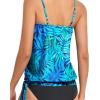 imageHolipick Strapless Tankini Tops for Women Swimwear Top ONLY Bandeau Bathing Suit Blouson Swimsuit No BottomBlue Leaves