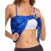 imageHolipick Strapless Tankini Tops for Women Swimwear Top ONLY Bandeau Bathing Suit Blouson Swimsuit No BottomBlue Paisley