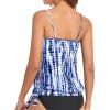 imageHolipick Strapless Tankini Tops for Women Swimwear Top ONLY Bandeau Bathing Suit Blouson Swimsuit No BottomBlue Tie Dye