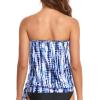 imageHolipick Strapless Tankini Tops for Women Swimwear Top ONLY Bandeau Bathing Suit Blouson Swimsuit No BottomBlue Tie Dye