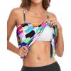 imageHolipick Strapless Tankini Tops for Women Swimwear Top ONLY Bandeau Bathing Suit Blouson Swimsuit No BottomColor Block