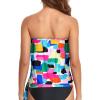 imageHolipick Strapless Tankini Tops for Women Swimwear Top ONLY Bandeau Bathing Suit Blouson Swimsuit No BottomColor Block