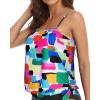 imageHolipick Strapless Tankini Tops for Women Swimwear Top ONLY Bandeau Bathing Suit Blouson Swimsuit No BottomColor Block