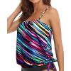 imageHolipick Strapless Tankini Tops for Women Swimwear Top ONLY Bandeau Bathing Suit Blouson Swimsuit No BottomColor Striped