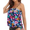 imageHolipick Strapless Tankini Tops for Women Swimwear Top ONLY Bandeau Bathing Suit Blouson Swimsuit No BottomColorful Floral