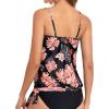 imageHolipick Strapless Tankini Tops for Women Swimwear Top ONLY Bandeau Bathing Suit Blouson Swimsuit No BottomFloral