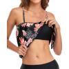 imageHolipick Strapless Tankini Tops for Women Swimwear Top ONLY Bandeau Bathing Suit Blouson Swimsuit No BottomFloral