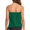 imageHolipick Strapless Tankini Tops for Women Swimwear Top ONLY Bandeau Bathing Suit Blouson Swimsuit No BottomGreen