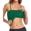 imageHolipick Strapless Tankini Tops for Women Swimwear Top ONLY Bandeau Bathing Suit Blouson Swimsuit No BottomGreen