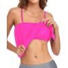 imageHolipick Strapless Tankini Tops for Women Swimwear Top ONLY Bandeau Bathing Suit Blouson Swimsuit No BottomHot Pink