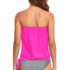 imageHolipick Strapless Tankini Tops for Women Swimwear Top ONLY Bandeau Bathing Suit Blouson Swimsuit No BottomHot Pink