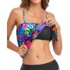 imageHolipick Strapless Tankini Tops for Women Swimwear Top ONLY Bandeau Bathing Suit Blouson Swimsuit No BottomMulticolor