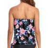 imageHolipick Strapless Tankini Tops for Women Swimwear Top ONLY Bandeau Bathing Suit Blouson Swimsuit No BottomPink Flower