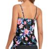 imageHolipick Strapless Tankini Tops for Women Swimwear Top ONLY Bandeau Bathing Suit Blouson Swimsuit No BottomPink Flower