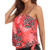 imageHolipick Strapless Tankini Tops for Women Swimwear Top ONLY Bandeau Bathing Suit Blouson Swimsuit No BottomRed  Leaf