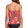 imageHolipick Strapless Tankini Tops for Women Swimwear Top ONLY Bandeau Bathing Suit Blouson Swimsuit No BottomRed  Leaf