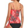 imageHolipick Strapless Tankini Tops for Women Swimwear Top ONLY Bandeau Bathing Suit Blouson Swimsuit No BottomRed  Leaf