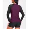 imageHolipick Women 2 Piece Long Sleeve Rash Guard Swimsuit Sun Protection Bathing Suit Zip up Swim Shirt with ShortsPurple