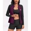 imageHolipick Women 2 Piece Long Sleeve Rash Guard Swimsuit Sun Protection Bathing Suit Zip up Swim Shirt with ShortsPurple