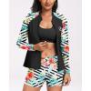 imageHolipick Women 2 Piece Long Sleeve Rash Guard Swimsuit Sun Protection Bathing Suit Zip up Swim Shirt with ShortsRed Floral