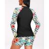 imageHolipick Women 2 Piece Long Sleeve Rash Guard Swimsuit Sun Protection Bathing Suit Zip up Swim Shirt with ShortsRed Floral