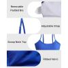 imageHolipick Women Bikini Crop Top Ribbed Swimsuit Sport Bra Swim Top Modest Bathing Suit Tank Top No BottomRoyal Blue