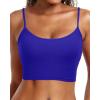 imageHolipick Women Bikini Crop Top Ribbed Swimsuit Sport Bra Swim Top Modest Bathing Suit Tank Top No BottomRoyal Blue