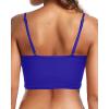 imageHolipick Women Bikini Crop Top Ribbed Swimsuit Sport Bra Swim Top Modest Bathing Suit Tank Top No BottomRoyal Blue