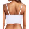 imageHolipick Women Bikini Crop Top Ribbed Swimsuit Sport Bra Swim Top Modest Bathing Suit Tank Top No BottomWhite