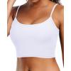 imageHolipick Women Bikini Crop Top Ribbed Swimsuit Sport Bra Swim Top Modest Bathing Suit Tank Top No BottomWhite