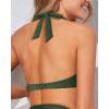 imageHolipick Women Halter Bikini Tops Push Up Bathing Suit Top V Neck Full Coverage Swimsuit Top OnlyArmy Green