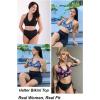 imageHolipick Women Halter Bikini Tops Push Up Bathing Suit Top V Neck Full Coverage Swimsuit Top OnlyBlack